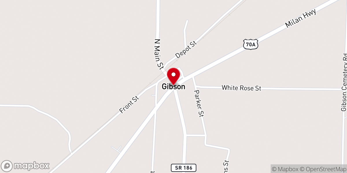 Map showing location of Gibson