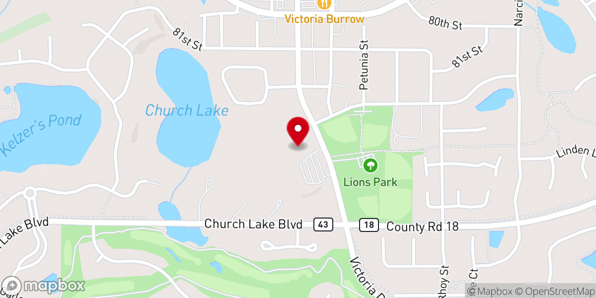 Map showing location of St. Victoria Catholic Church