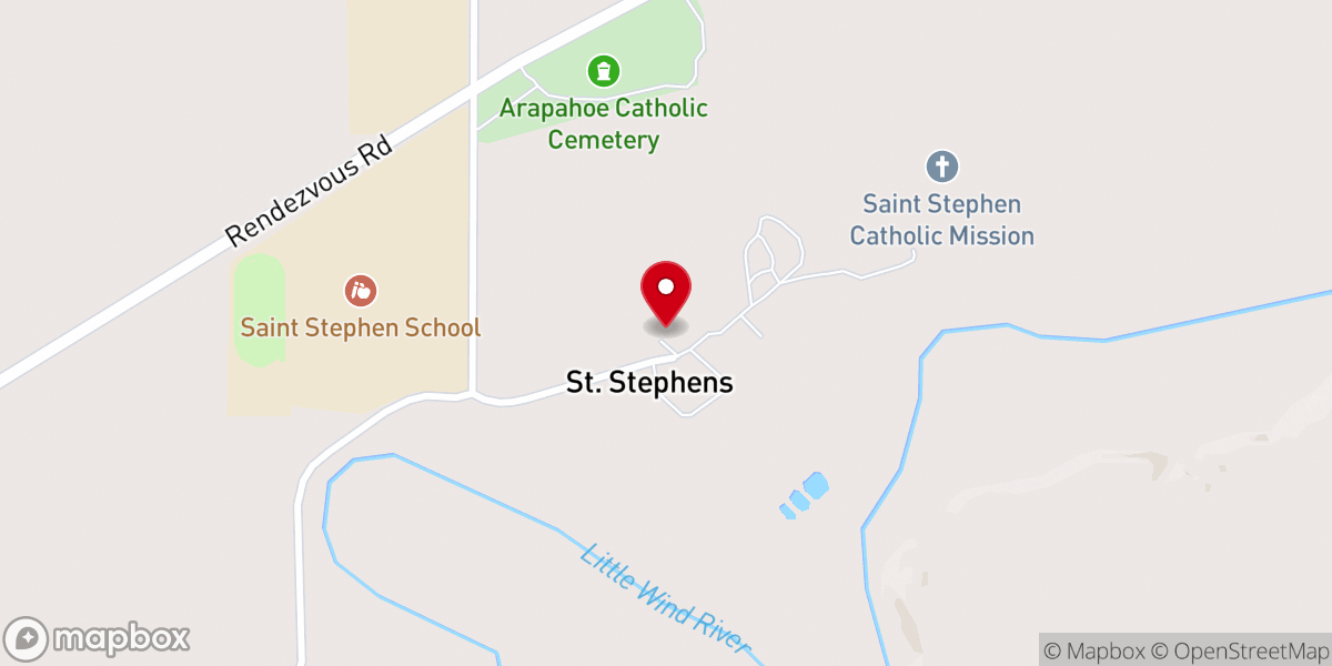 Map showing location of St Stephen's Indian Mission