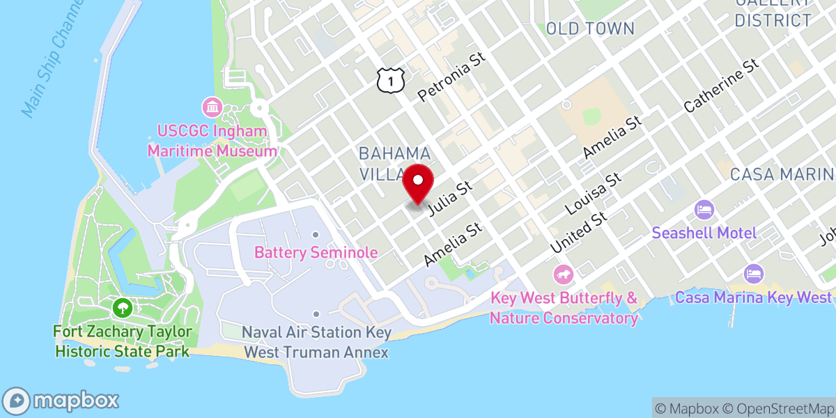 Map showing location of Calvary Chapel Key West