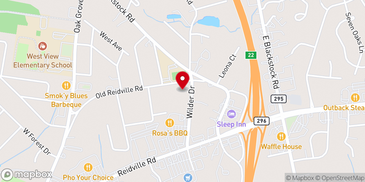 Map showing location of West View Church