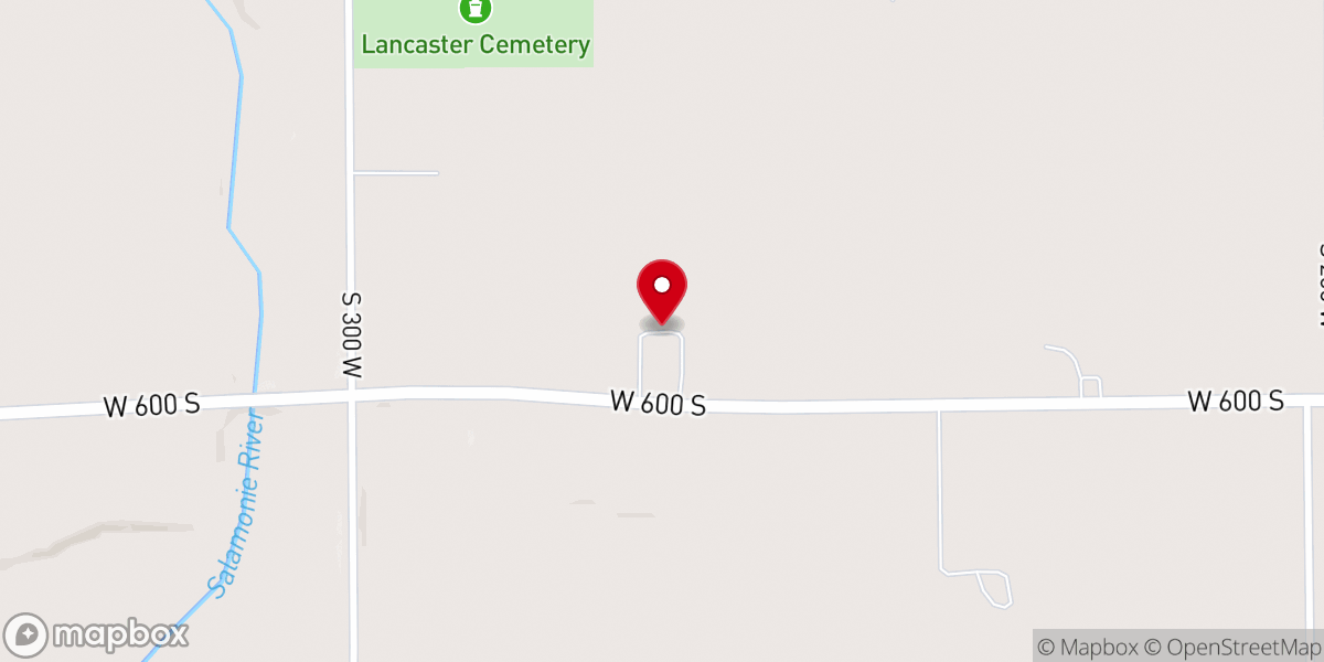 Map showing location of Salamonie Church
