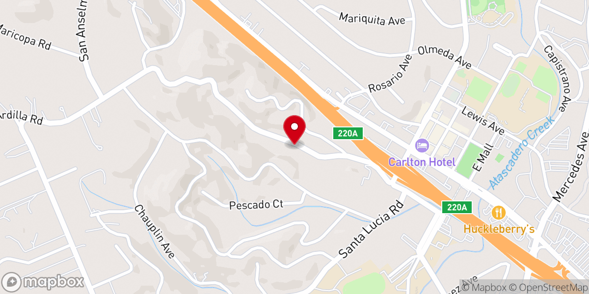 Map showing location of Atascadero Assembly of God Church