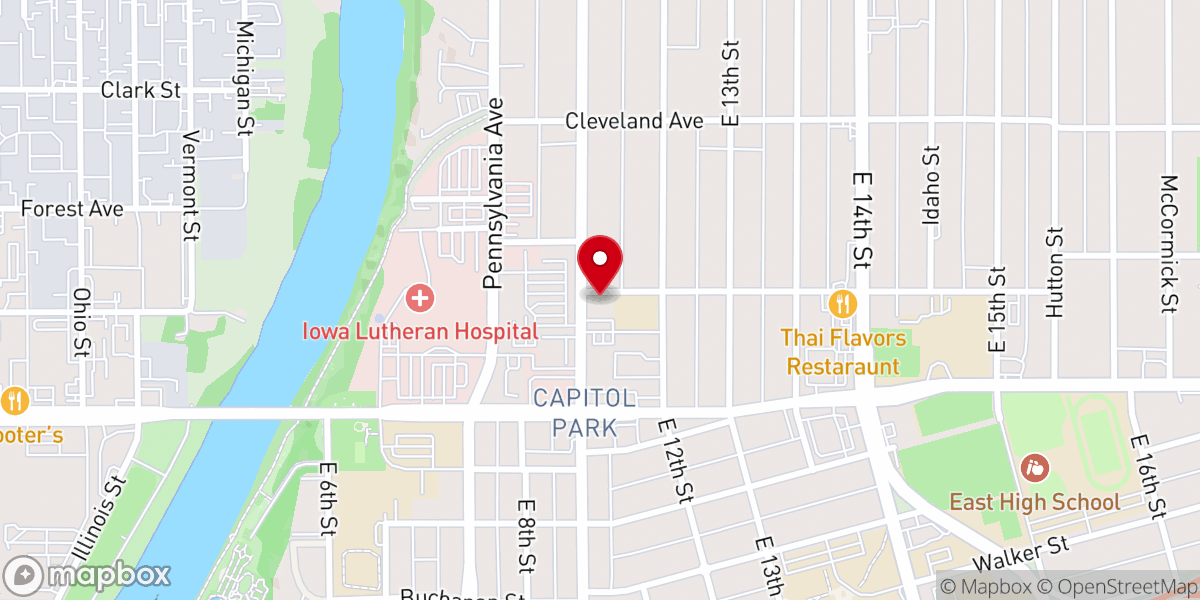 Map showing location of Our Lady of the Americas Parish