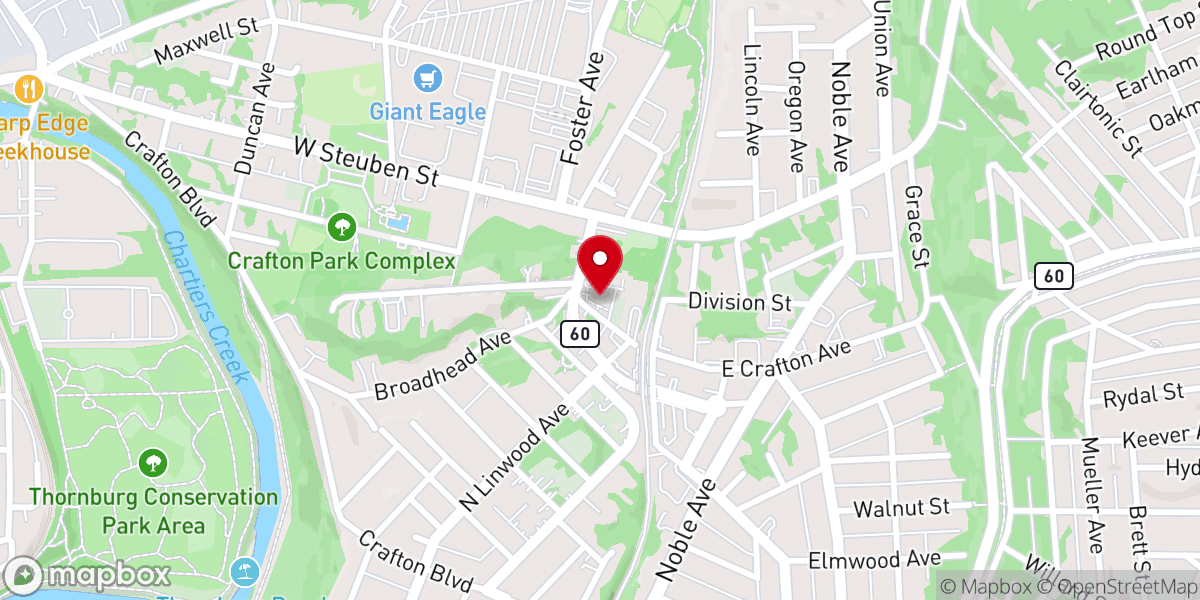 Map showing location of St. Philip Catholic Church