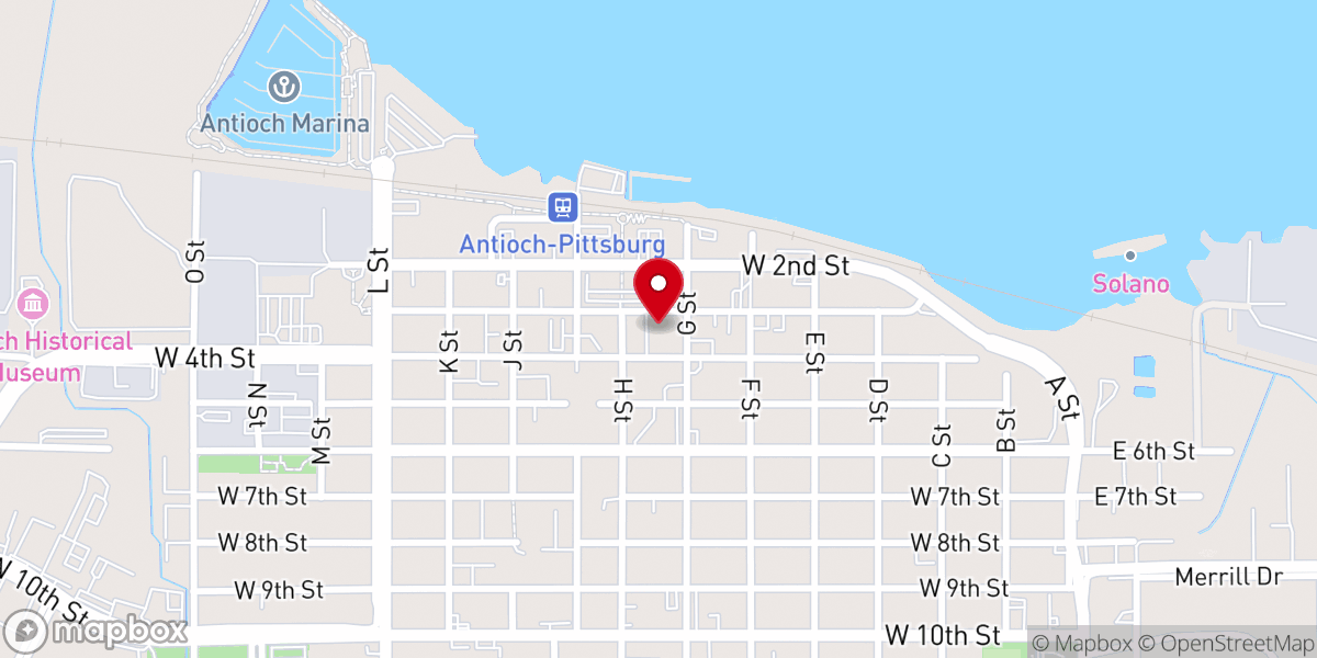 Map showing location of Iglesia de Dios Pentecostal M.I. Bay Point