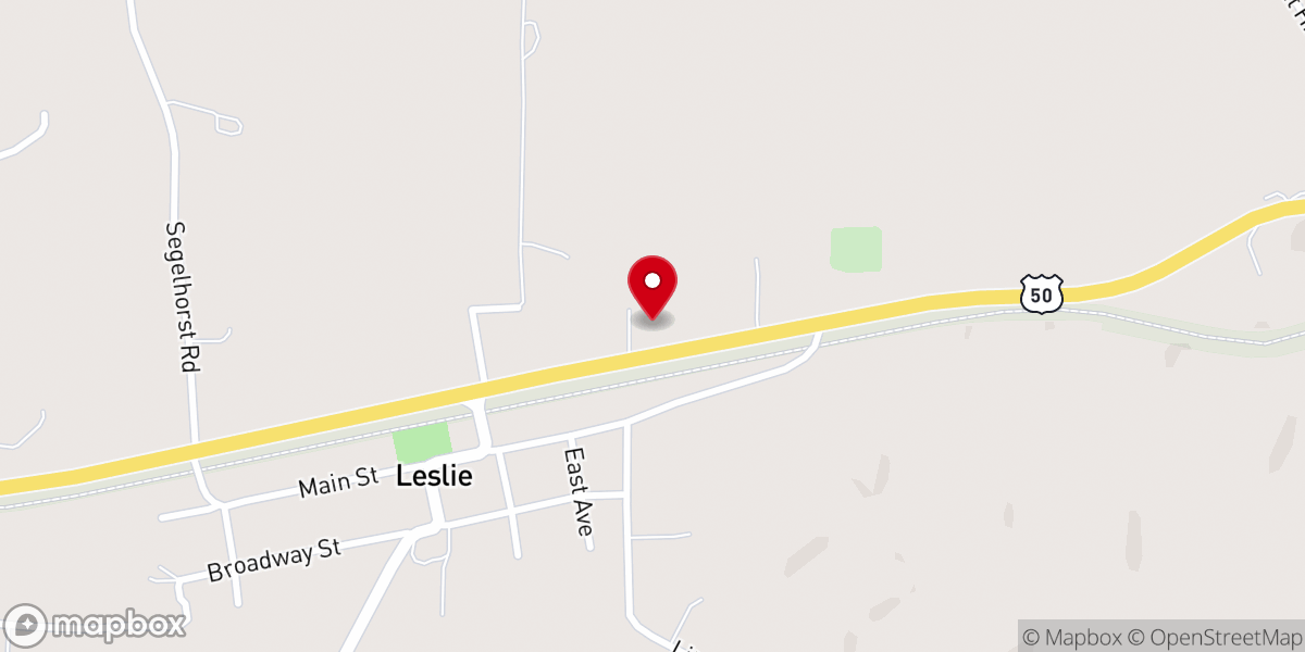Map showing location of Ridge Church of Leslie
