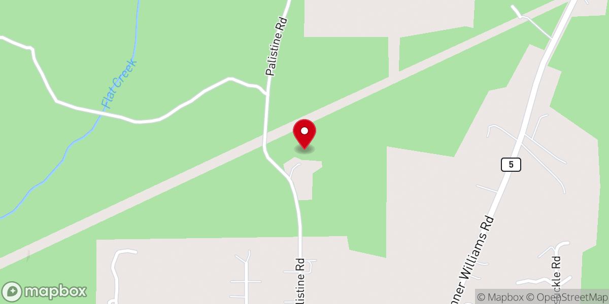 Map showing location of Palestine Church