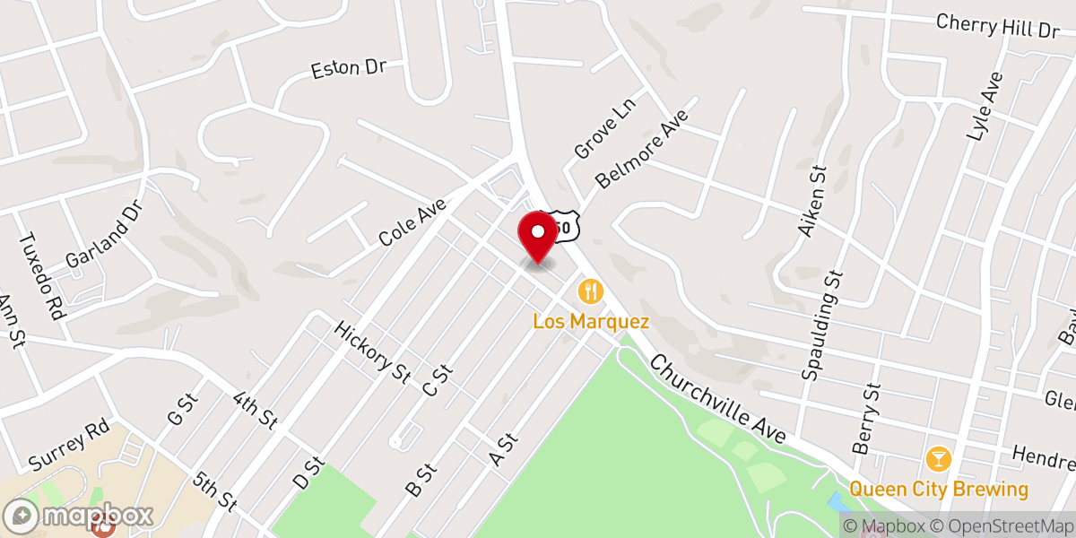 Map showing location of Faith Christian Church