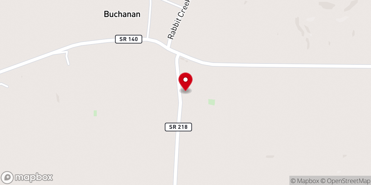 Map showing location of Buchanan Baptist Church