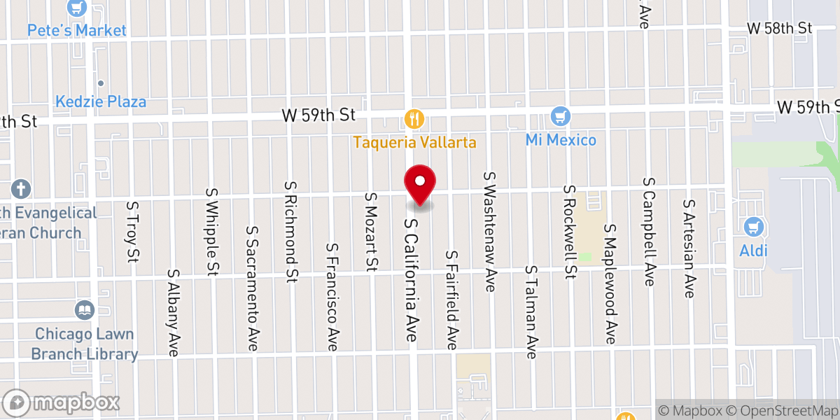 Map showing location of Travelers Rest Baptist Church