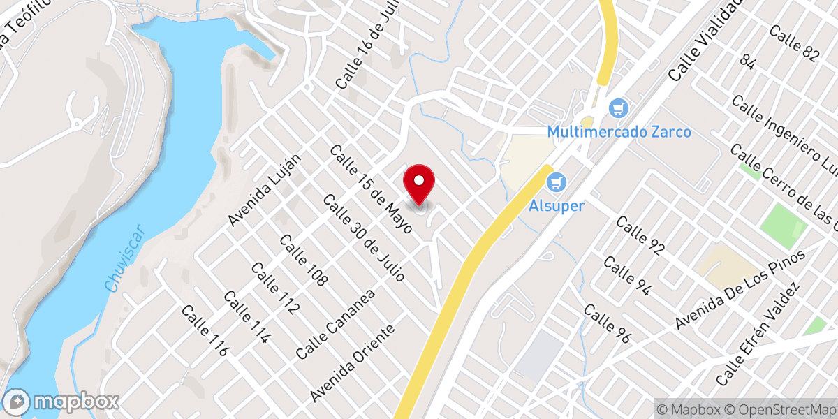 Map showing location of Parroquia San Pedro Apóstol