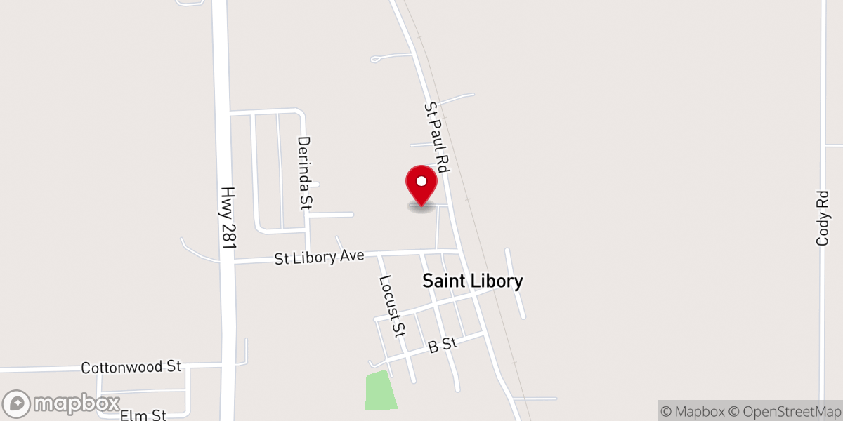 Map showing location of St Libory's Catholic Church