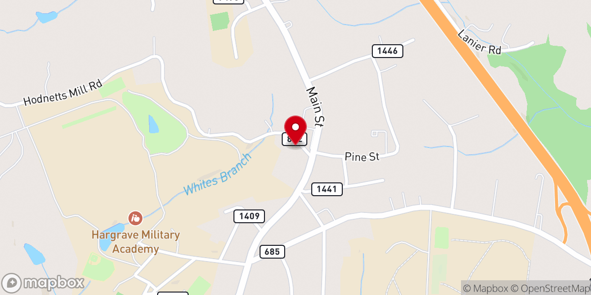 Map showing location of Wilson Memorial Baptist Church