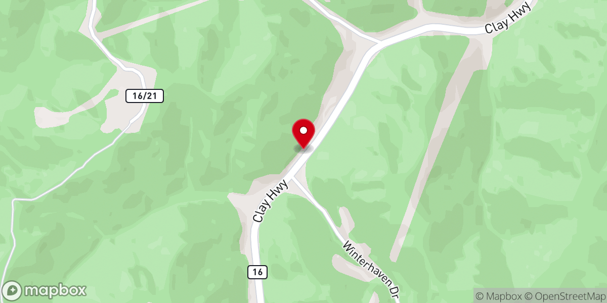 Map showing location of Lick Fork Freewill Church