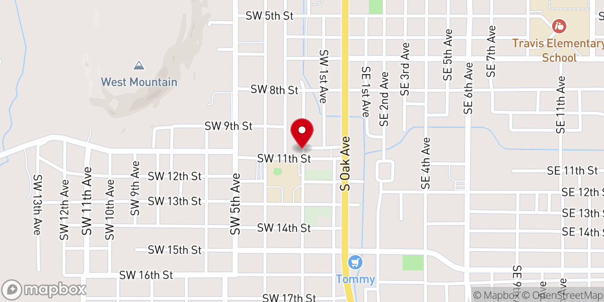 Map showing location of Pentecostal Church of God