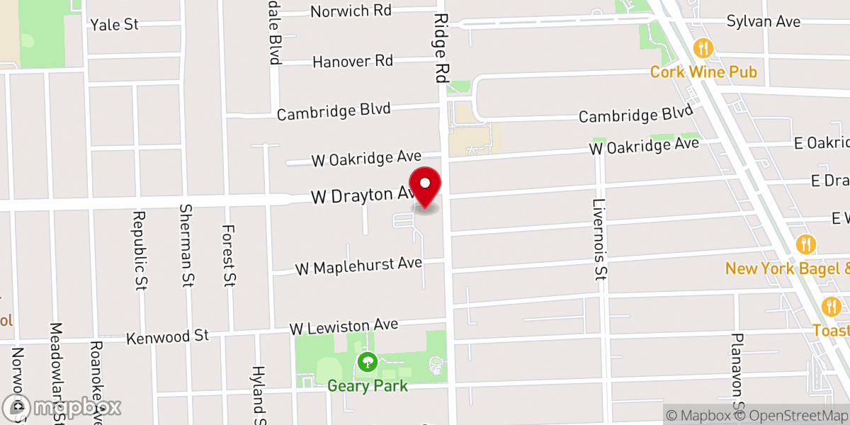Map showing location of Drayton Avenue Presbyterian Church of Ferndale