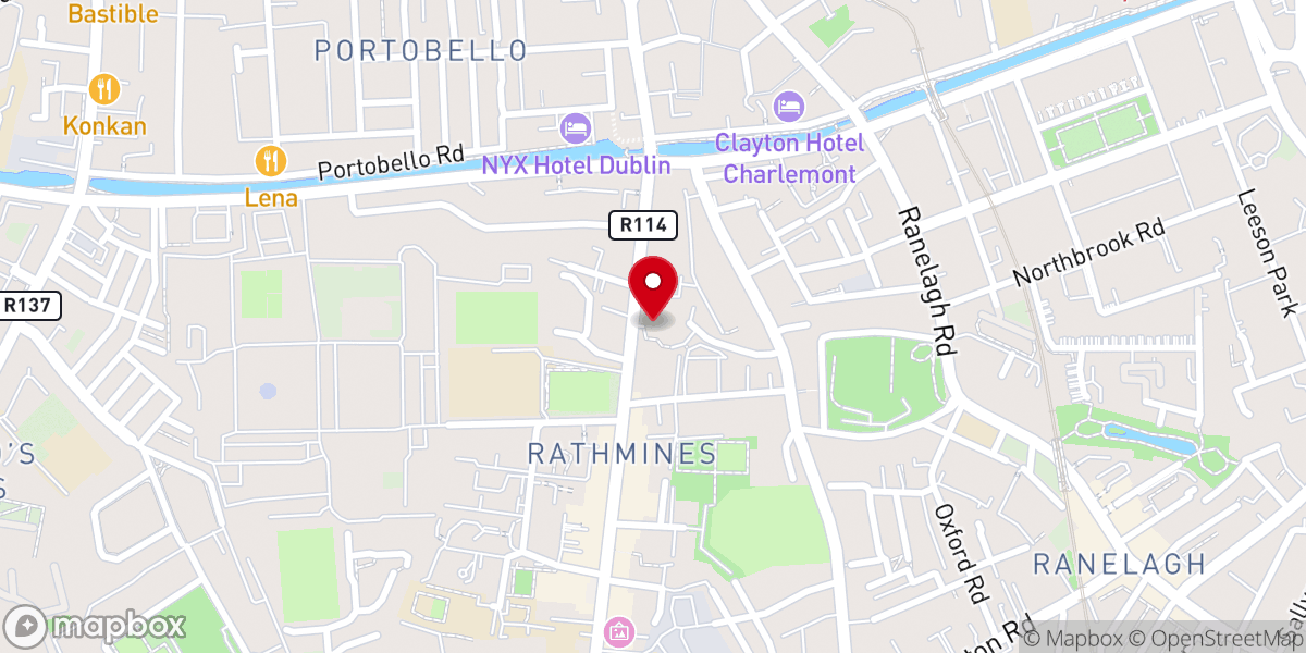 Map showing location of Church of Mary Immaculate Refuge of Sinners