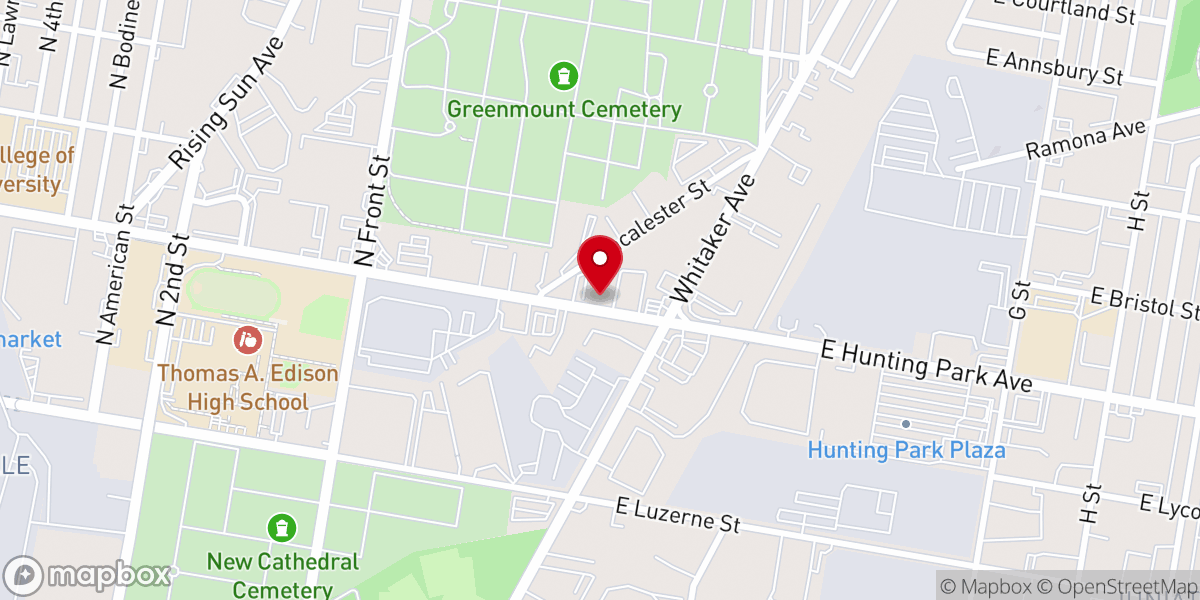 Map showing location of Faith Tabernacle