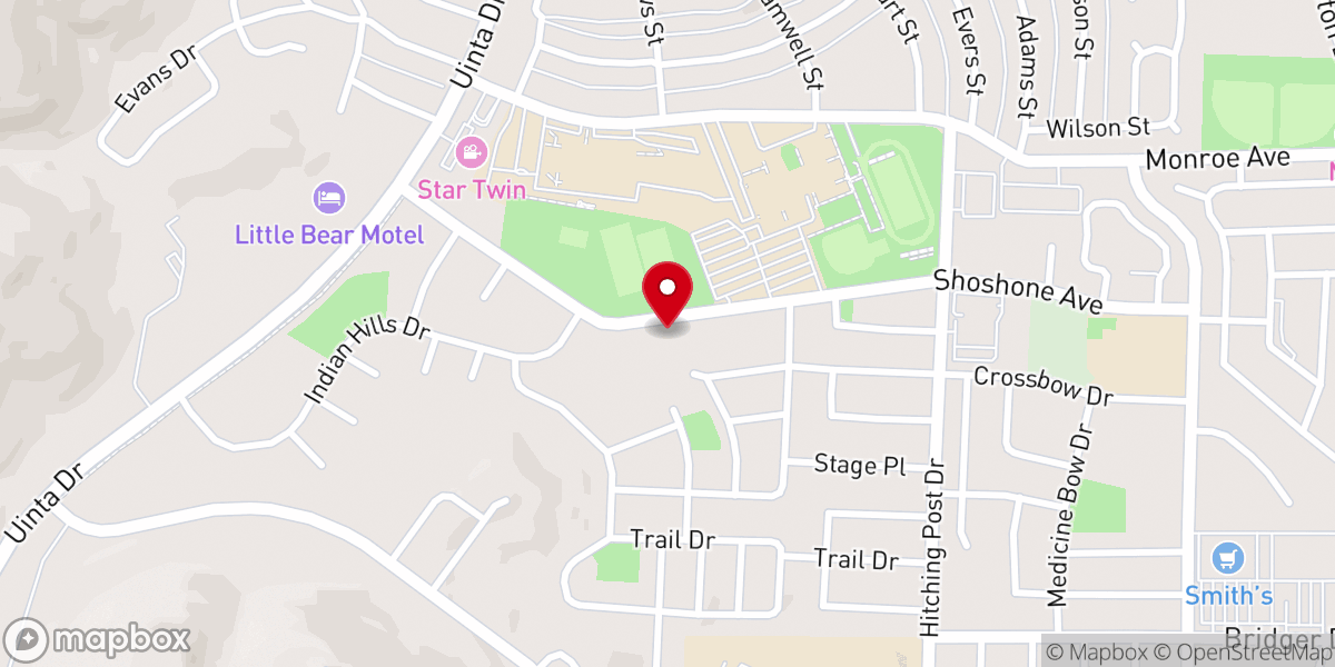 Map showing location of Green River Family History Center