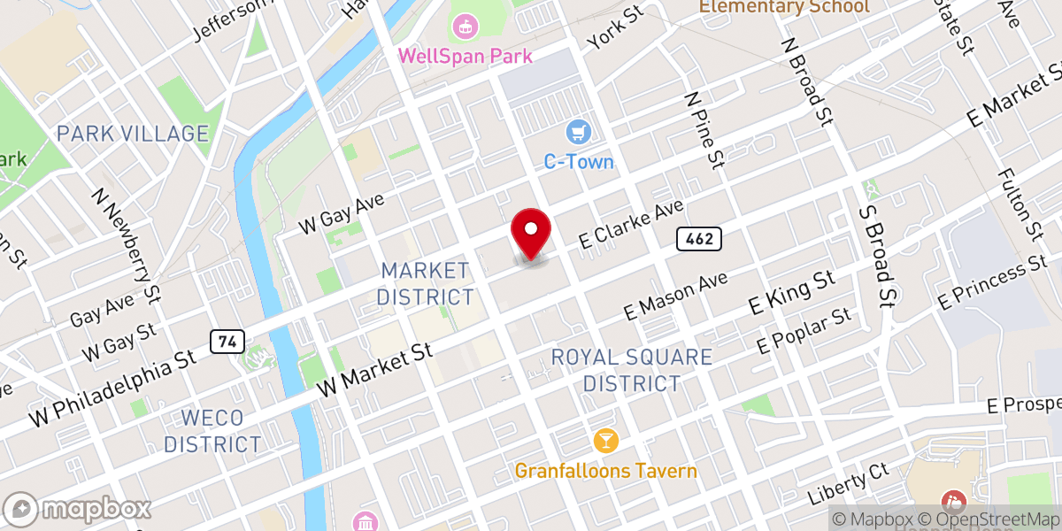 Map showing location of Tabernacle Deliverance Church of York