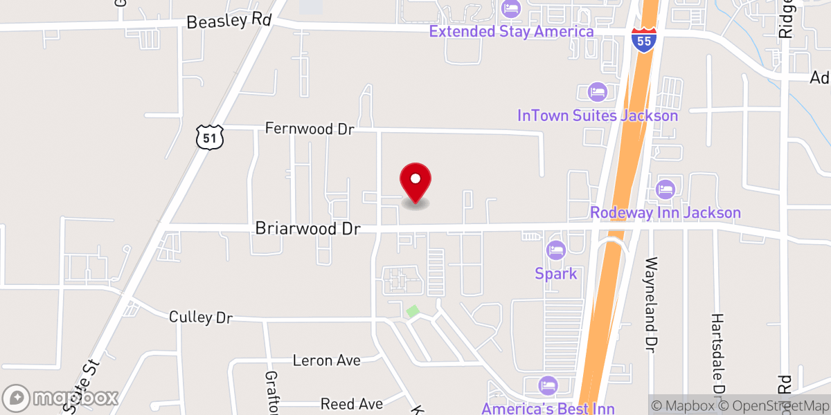 Map showing location of East Jackson District of the United Methodist Church