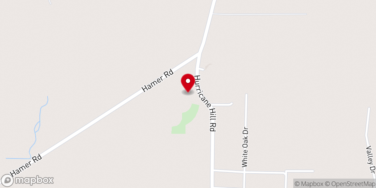 Map showing location of Hurricane Hill Church