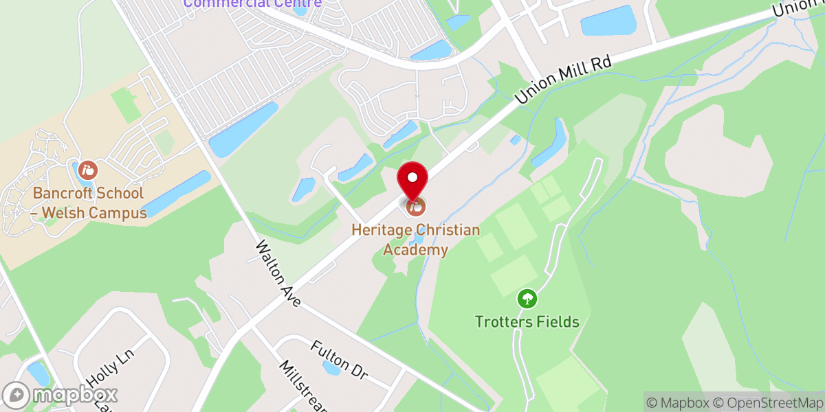 Map showing location of Heritage Baptist Church