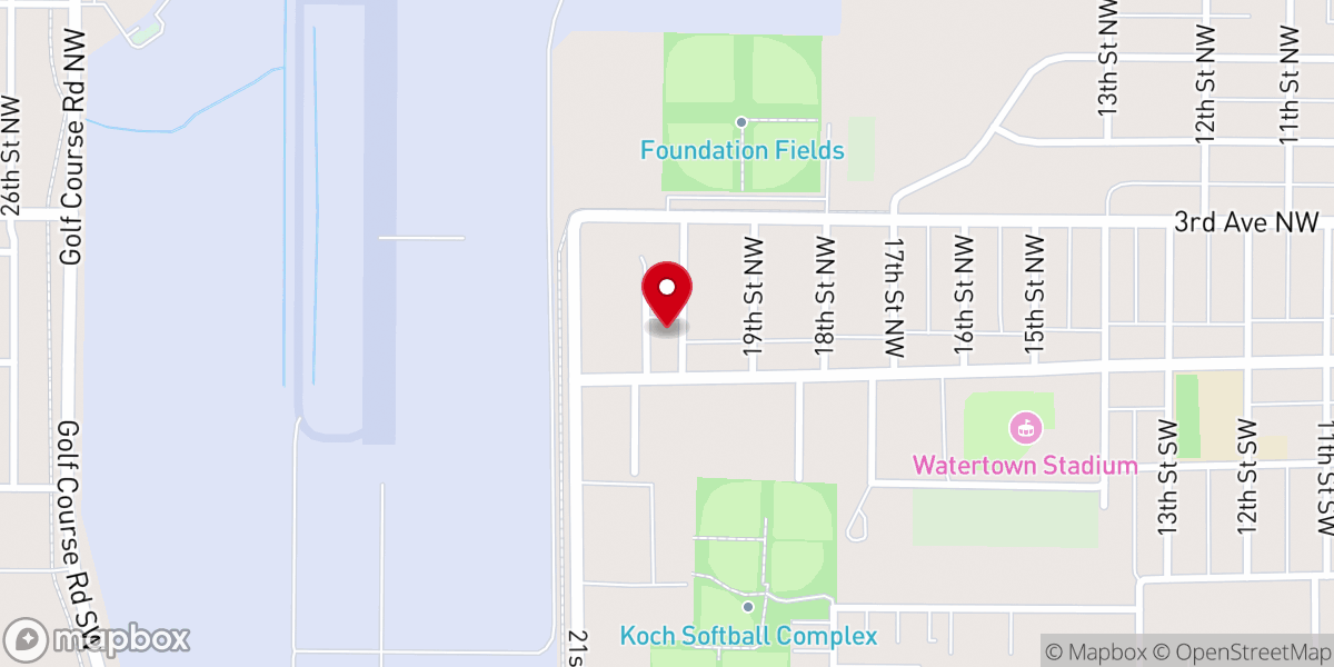Map showing location of Watertown Apostolic Lutheran