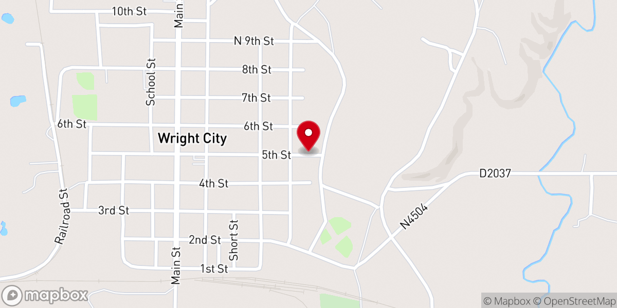 Map showing location of The Oak Grove Missionary Baptist Church