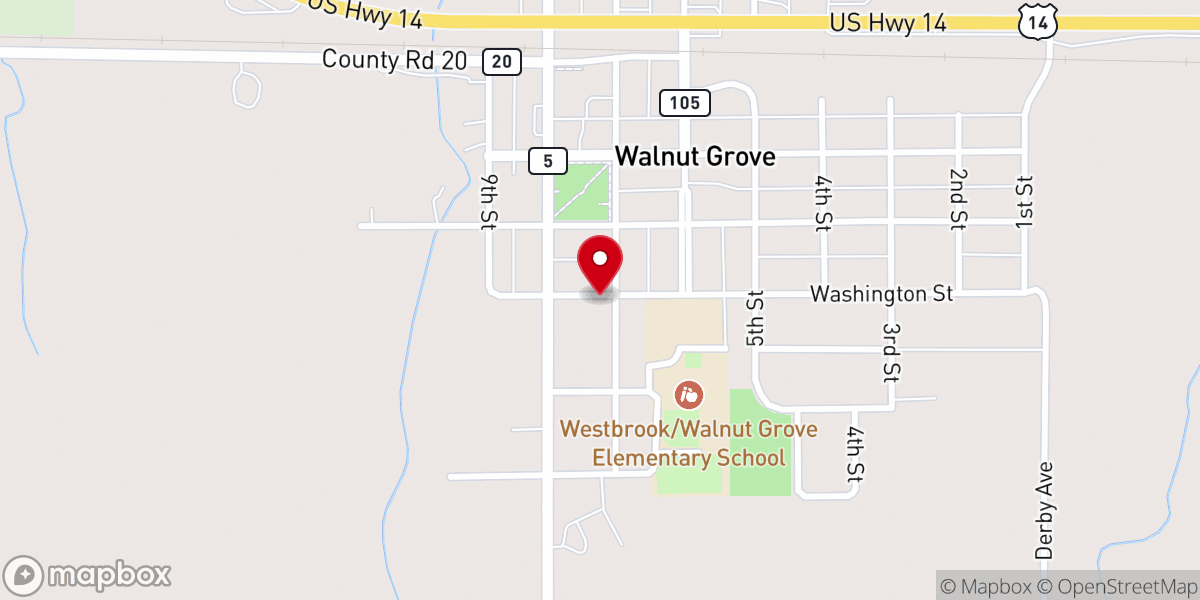 Map showing location of Trinity Lutheran Church