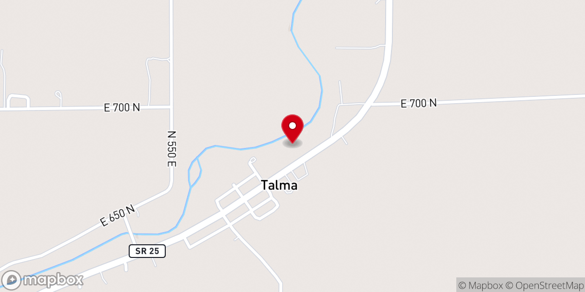 Map showing location of Talma Church