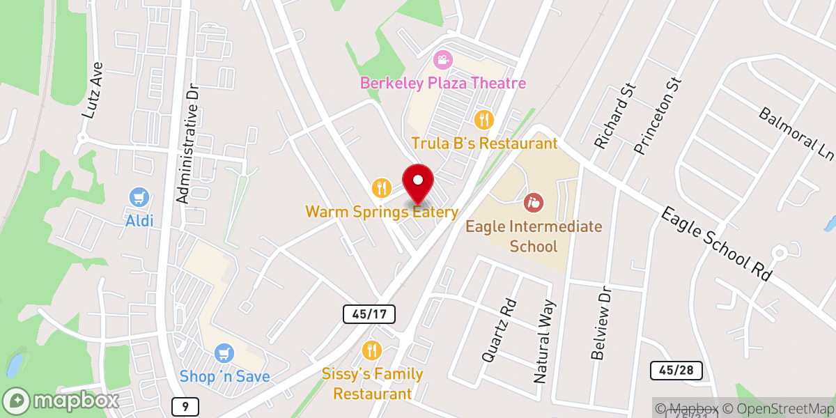 Map showing location of the Church at Martinsburg
