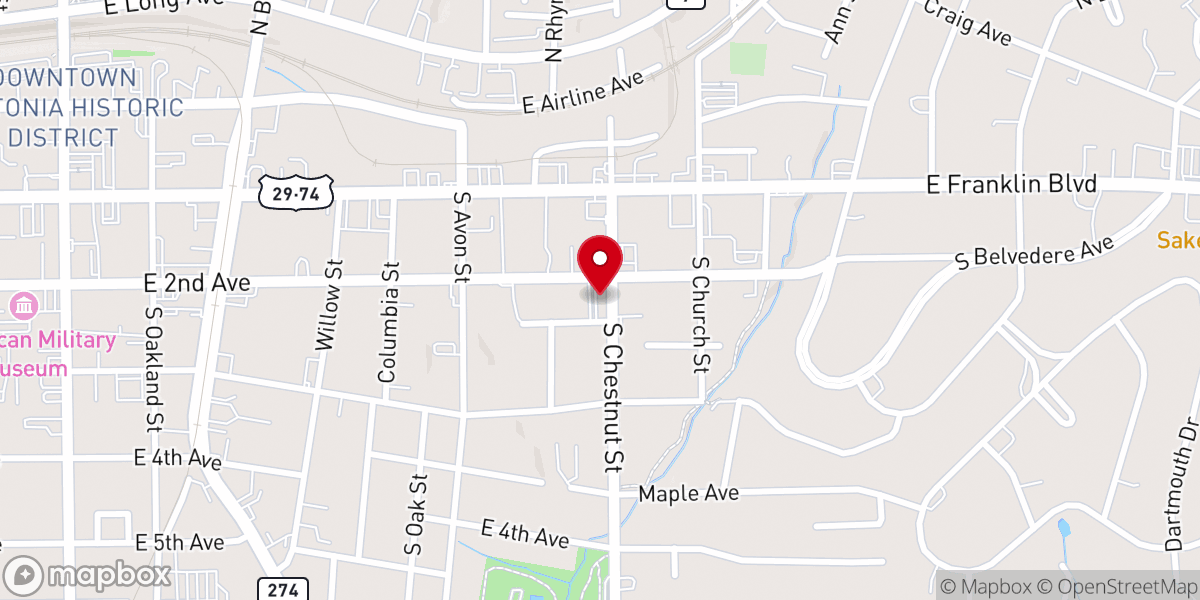 Map showing location of Iglesia Casa de Restauracion
