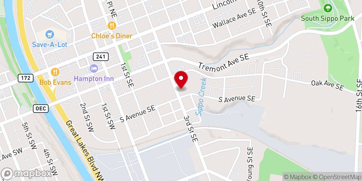 Map showing location of Divine Mercy Parish - St. Joseph's Church Massillon