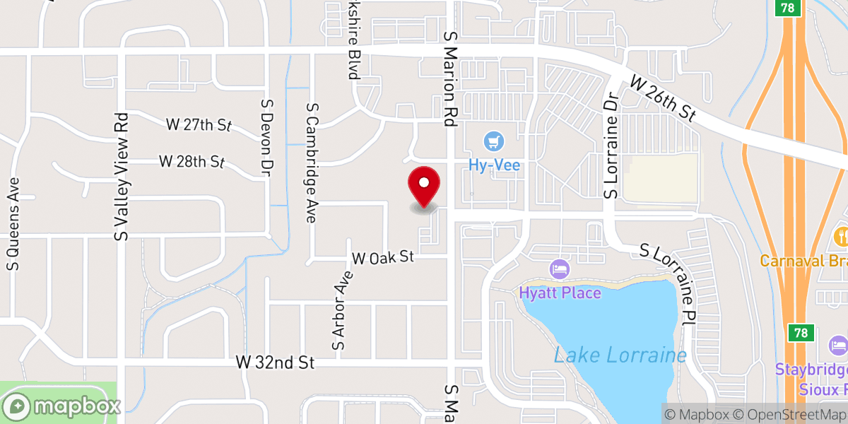 Map showing location of Iglesia Bautista Cross Pointe Church