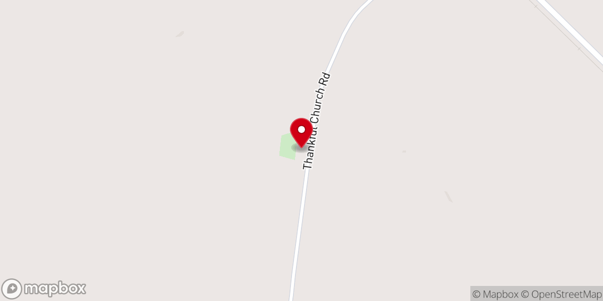 Map showing location of Thankful Church