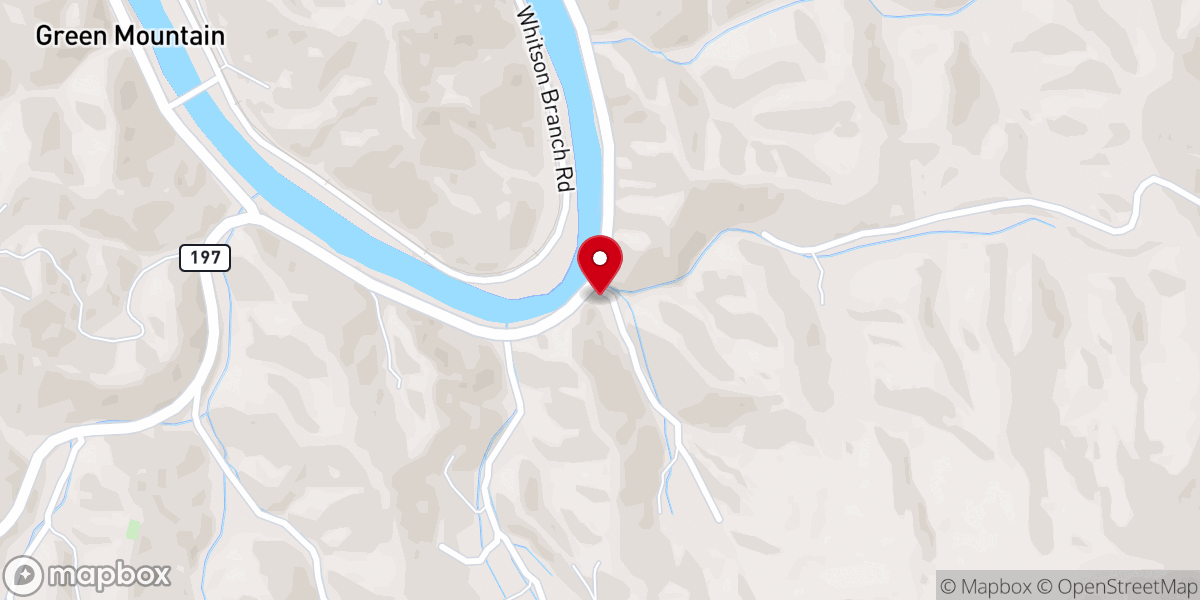 Map showing location of Covy Rock Church