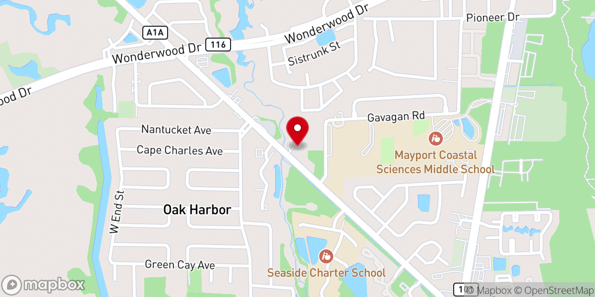 Map showing location of Hope Church