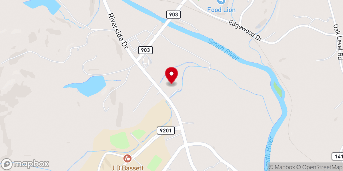 Map showing location of Stanleytown Health & Rehabilitation Center