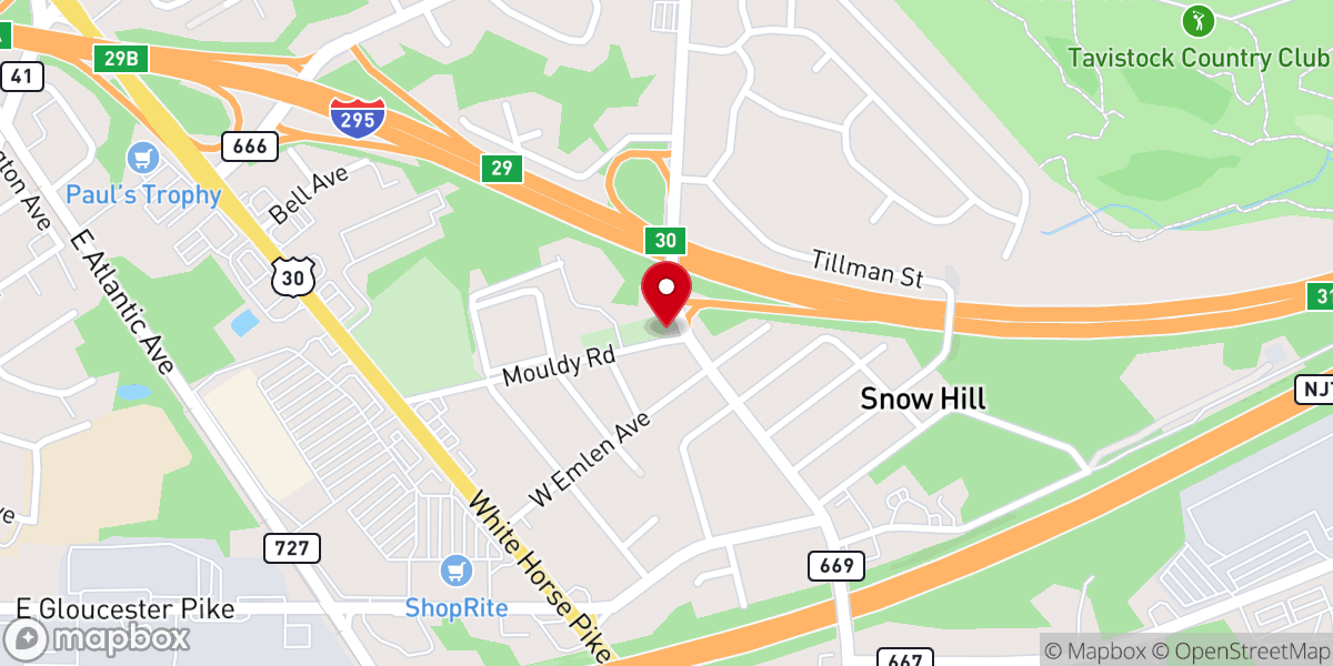 Map showing location of Mt Pisgah AME Church