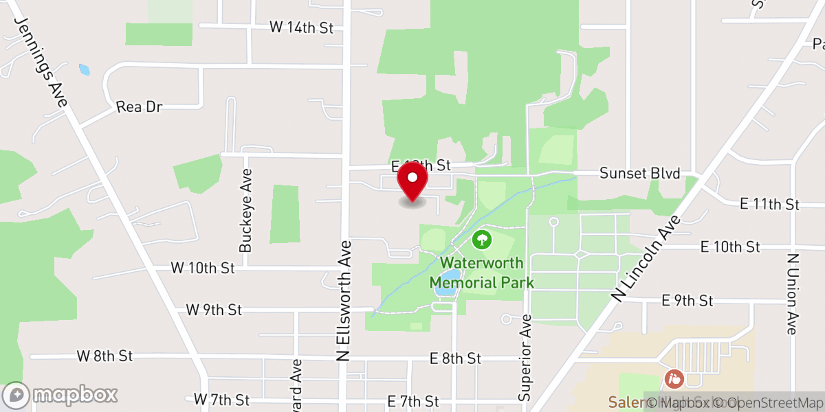 Map showing location of Salem Community Center