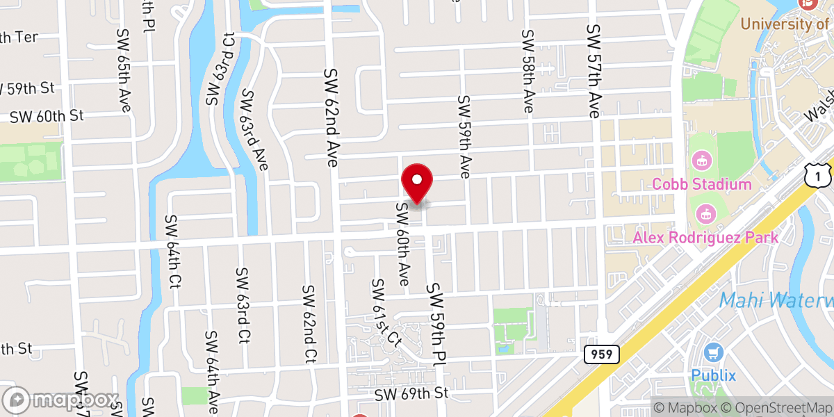 Map showing location of Mt Olive Baptist Church of South Miami Florida Inc