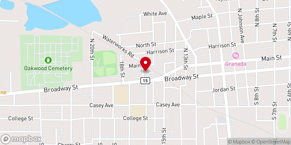 Map showing location of MT Vernon Prayer Breakfast Committee