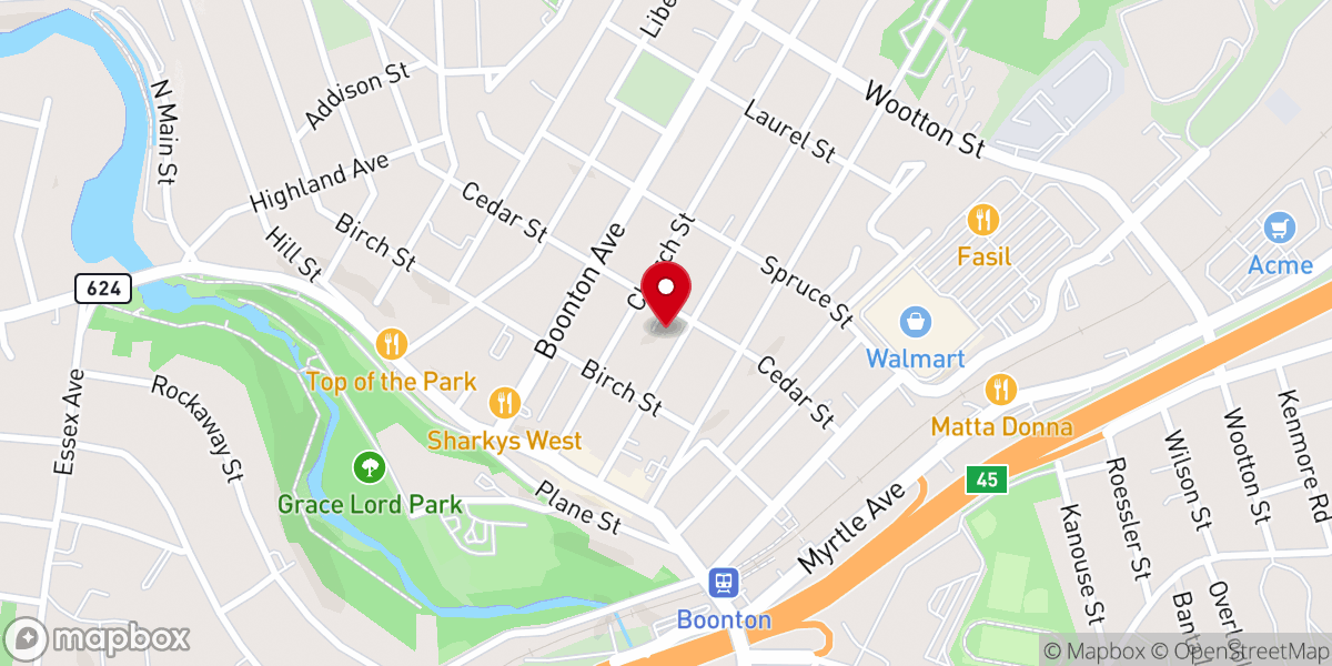 Map showing location of St John's Church of Boonton