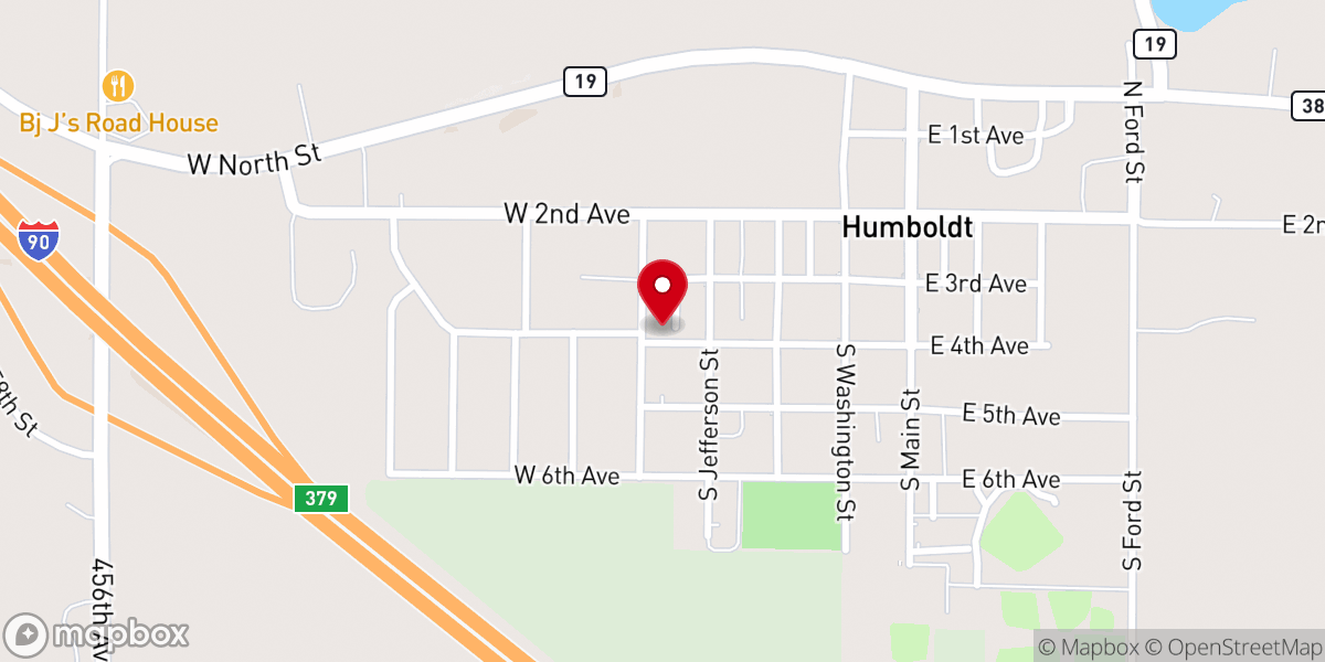 Map showing location of St Ann Parish of Minnehaha County