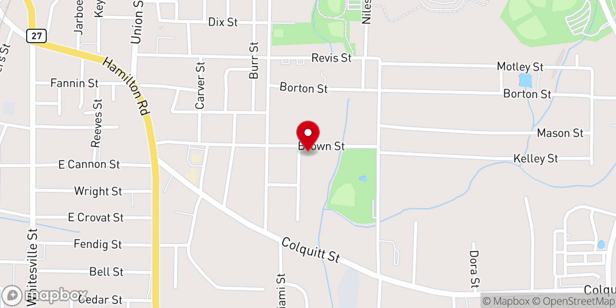 Map showing location of Triumph Holiness Church