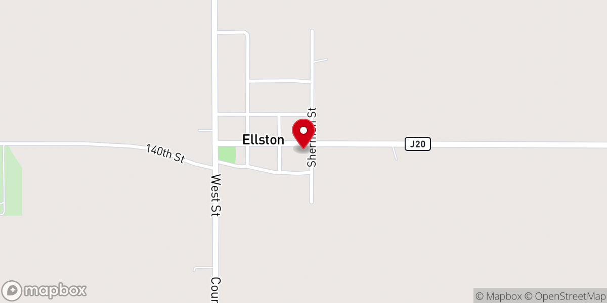 Map showing location of Ellston United Methodist Church