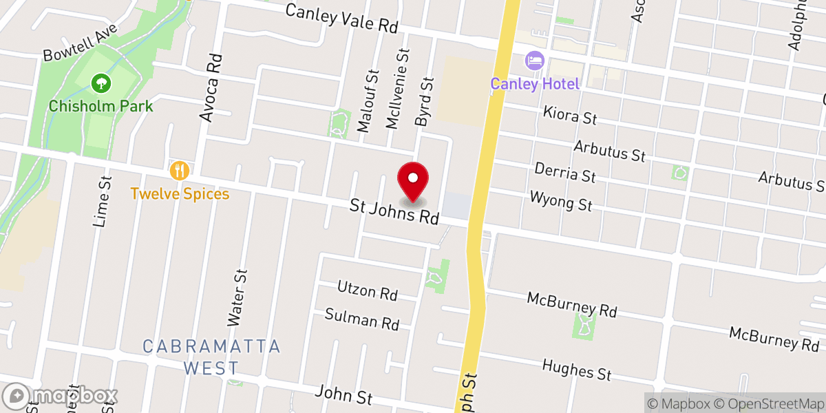 Map showing location of New Covenant Pentecostal Church