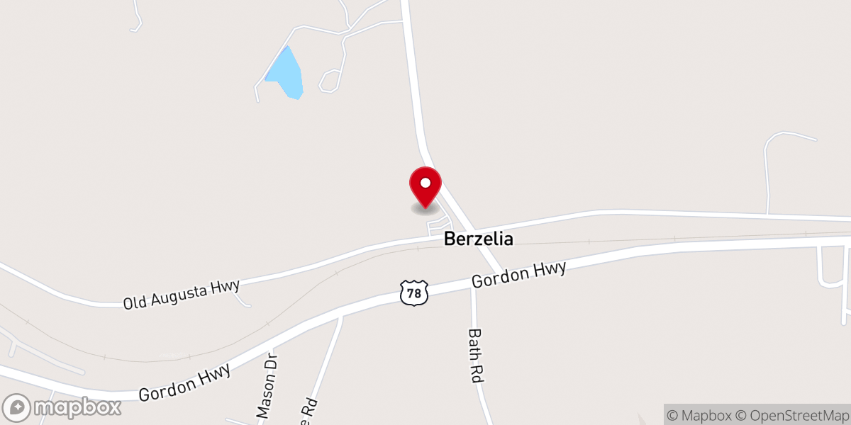 Map showing location of Bethesda Baptist Church of Harlem, Georgia